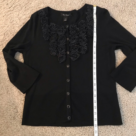 WHBM black cardigan with polkadot detail - Picture 13 of 16